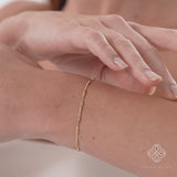 Solid Gold Bamboo Link Bracelet, Arianwen