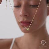 Emerald Cut Peridot Necklace, Lexa