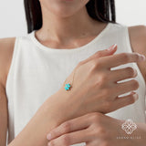 Turquoise Flower Bracelet, Lab Grown Diamond, Junelle