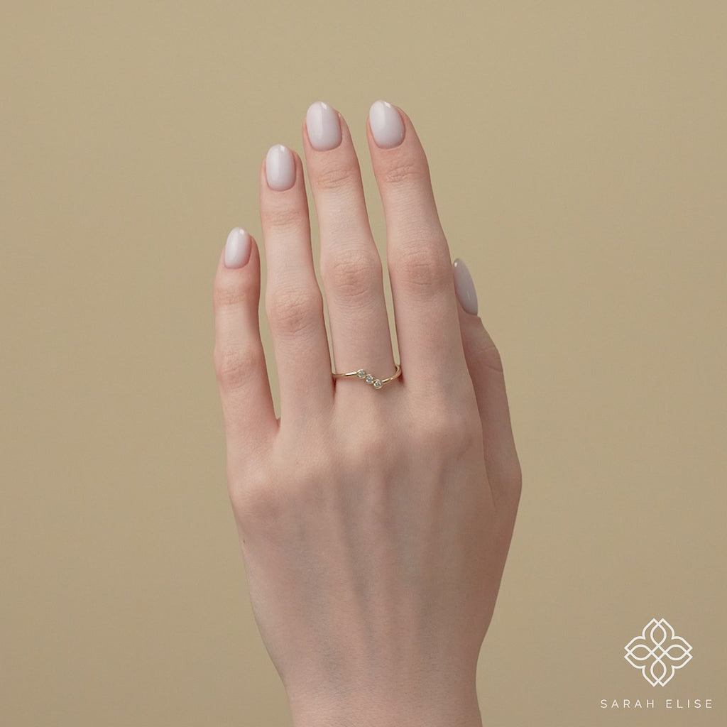 dainty minimalist design natural diamond band