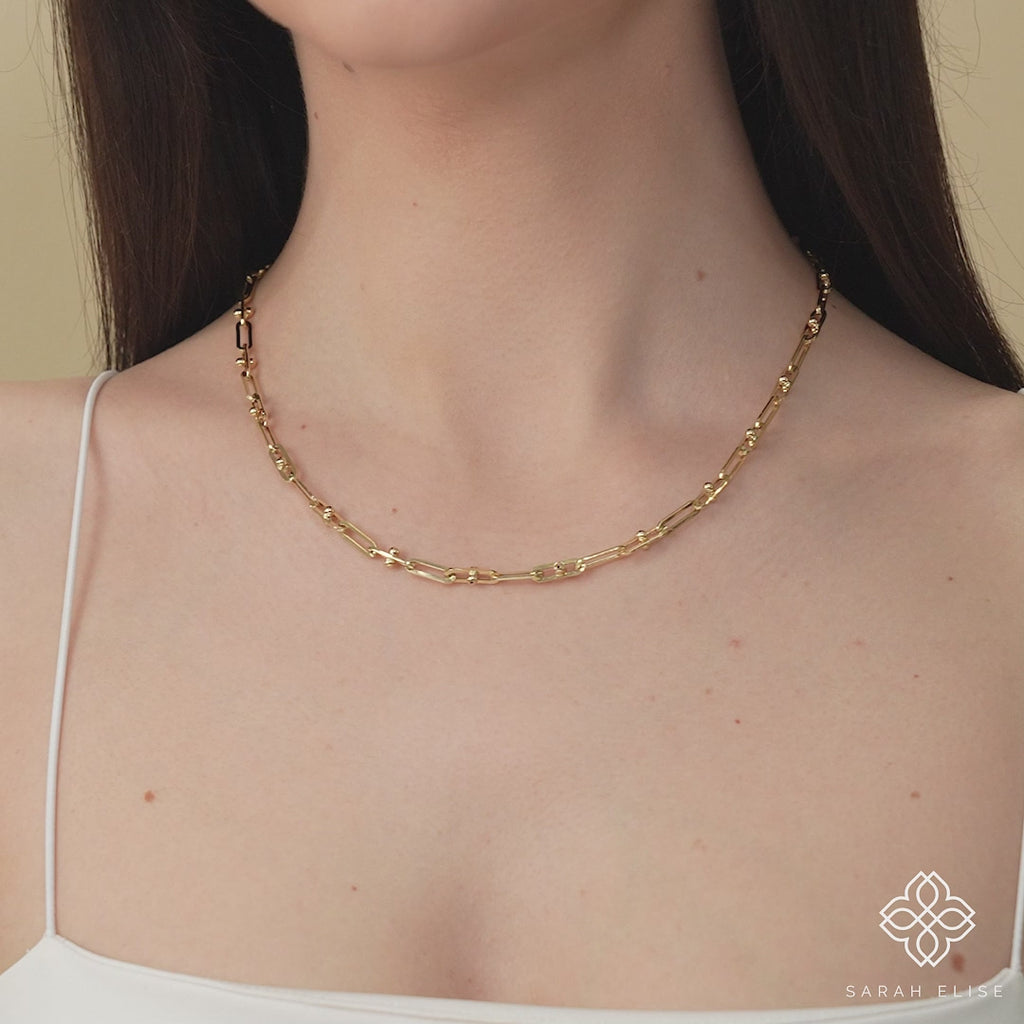 unique layering paperclip chain necklace