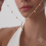 Gold Moon and Stars Diamond Necklace, Isby