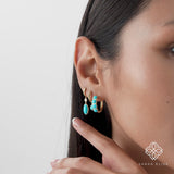 Elongated Oval Turquoise Drop Earrings, Cyrene