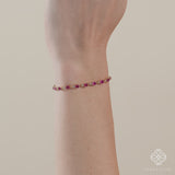Natural Diamond and Ruby Garland Tennis Bracelet In Solid Gold, Ivy