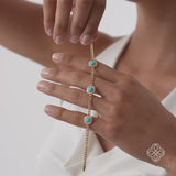 Vintage Turquoise Station Bracelet, Serelis