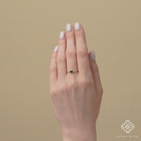 Natural Diamond & Black Enamel Gold Heart Ring, Lilliana