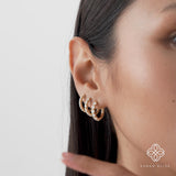 Solid Gold Prong Set Hoops, Orinthia