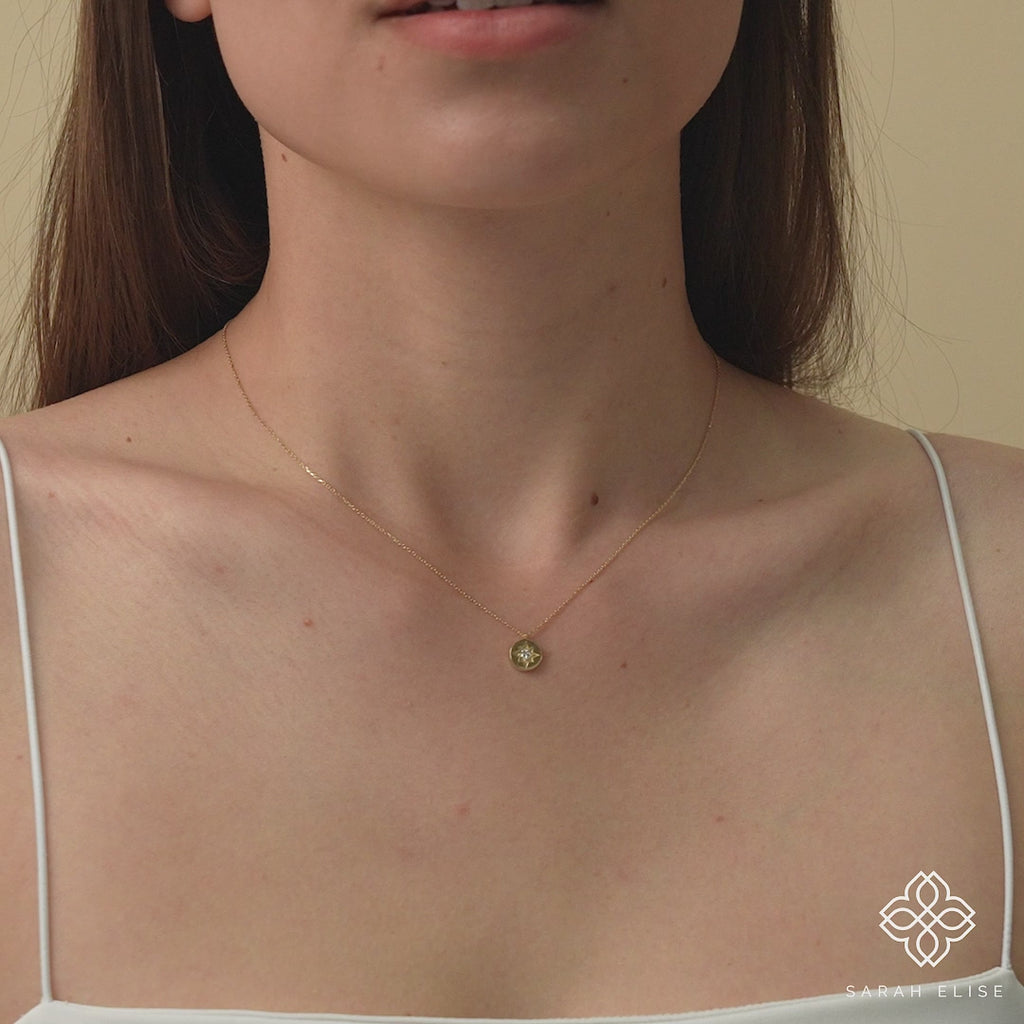 diamond starburst pendant necklace in solid gold