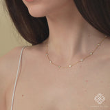 bezel set one carat diamond station necklace