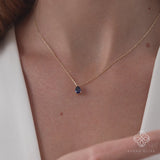 Pear Shape Solitaire Sapphire Necklace, Zoelle