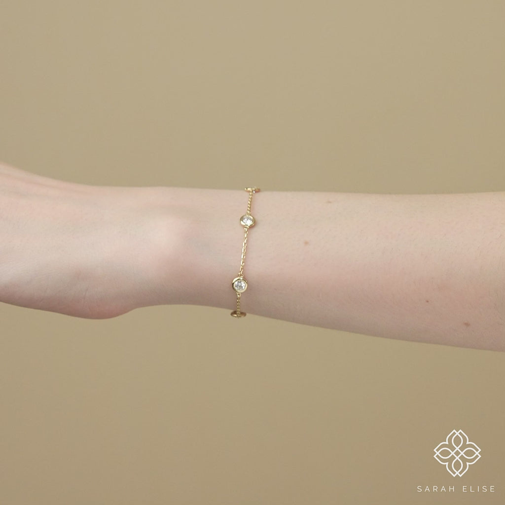 dainty april birthstone bracelet jewellery