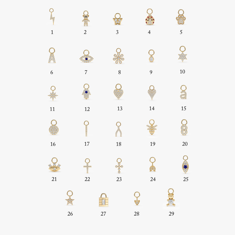 Petite Diamond Earring Charms, Elsa