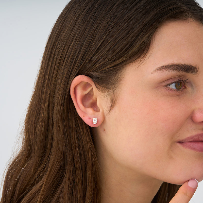 1.3 ctw Lab Grown Oval Studs, Lazira