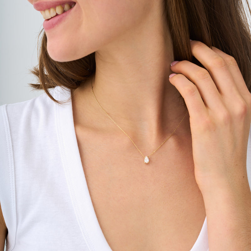 Pear Shape Lab Diamond Necklace, Ziva