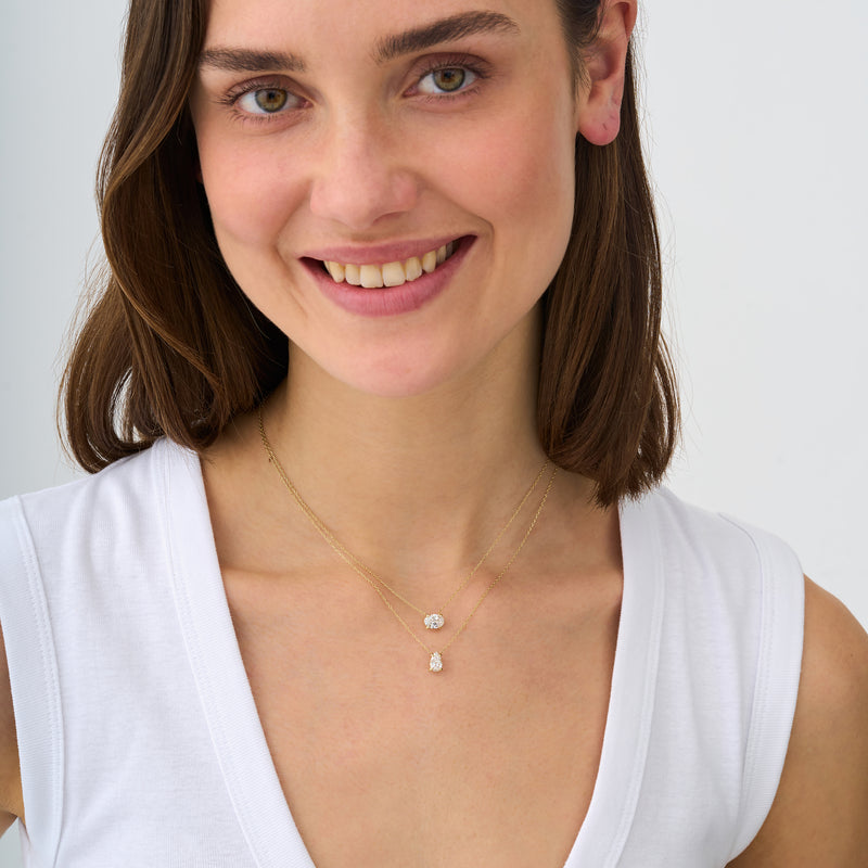Pear Shape Lab Diamond Necklace, Ziva