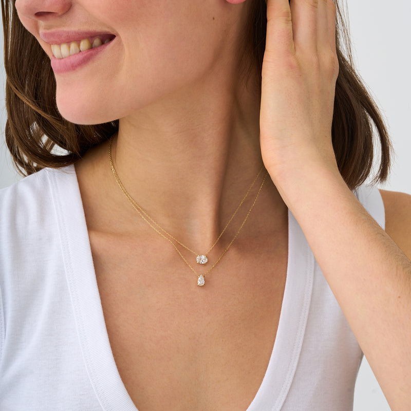 Pear Shape Lab Diamond Necklace, Ziva