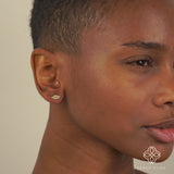 Minimalist Diamond Leaf Earrings