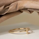 Minimalist Initial Ring with Diamonds