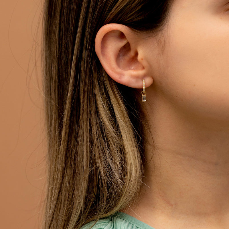natural white diamond prong set hoops