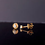 Solid Gold Pear Shape Diamond Earrings