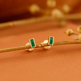 Baguette Emerald Earrings