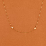 Diamond Solid Gold Initial Necklace