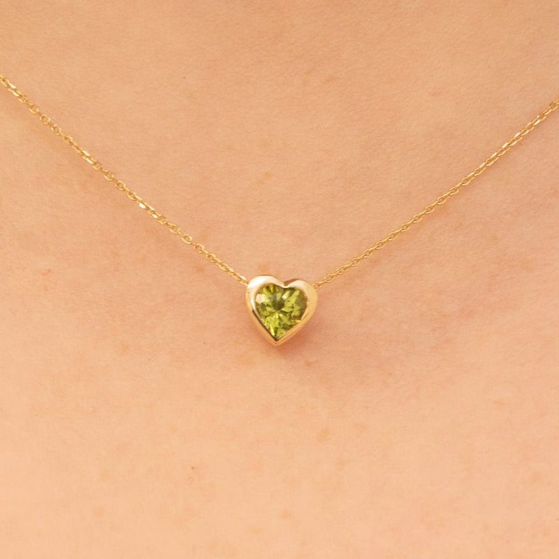 August Birthstone Necklace Peridot