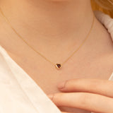 Handmade Solid Gold Garnet Heart Necklace