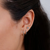 Natural Sapphire Gold Huggies