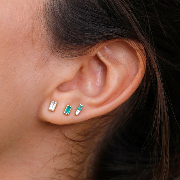 Handmade Emerald and Diamond Earrings