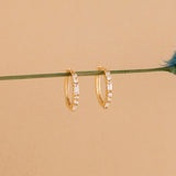 Yellow Gold Huggies with Diamond