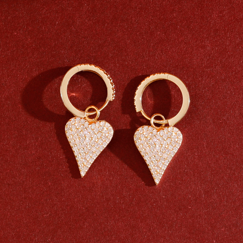 solid gold natural diamond hoops and hearts