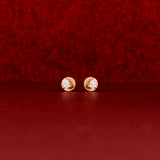 Handmade Natural Diamond Gold Studs