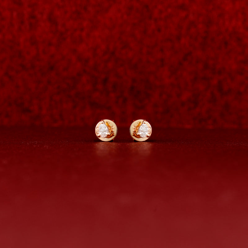 Handmade Natural Diamond Gold Studs