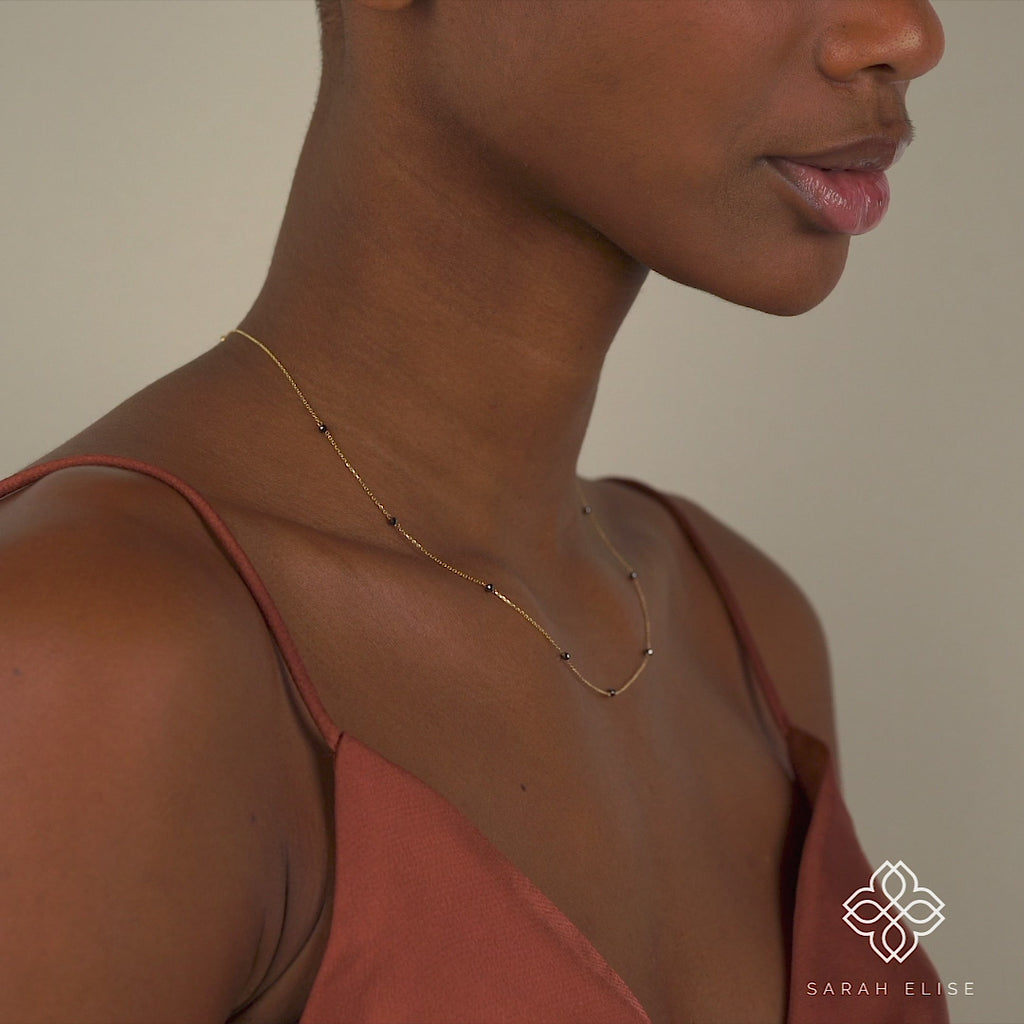 Handmade natural Black Diamond Necklace for her