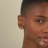 Handmade Gold Cursive Diamond Love Earrings