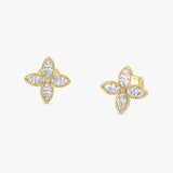 Diamond Marquise Clover Earrings