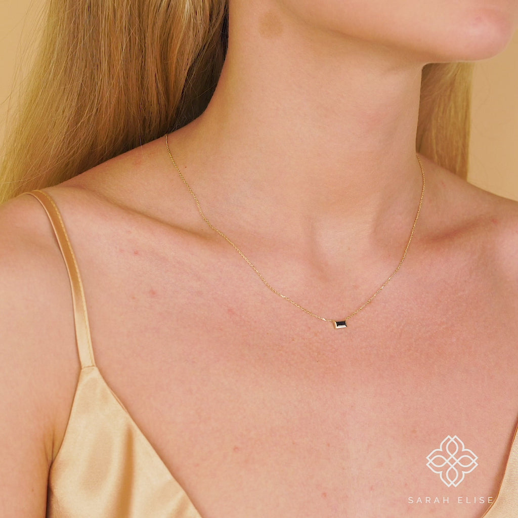 TIFFANY & CO. Bow Sapphire Necklace K18 YG 750 Yellow Gold