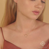 Dainty Circle Pendant Necklace for her in solid gold