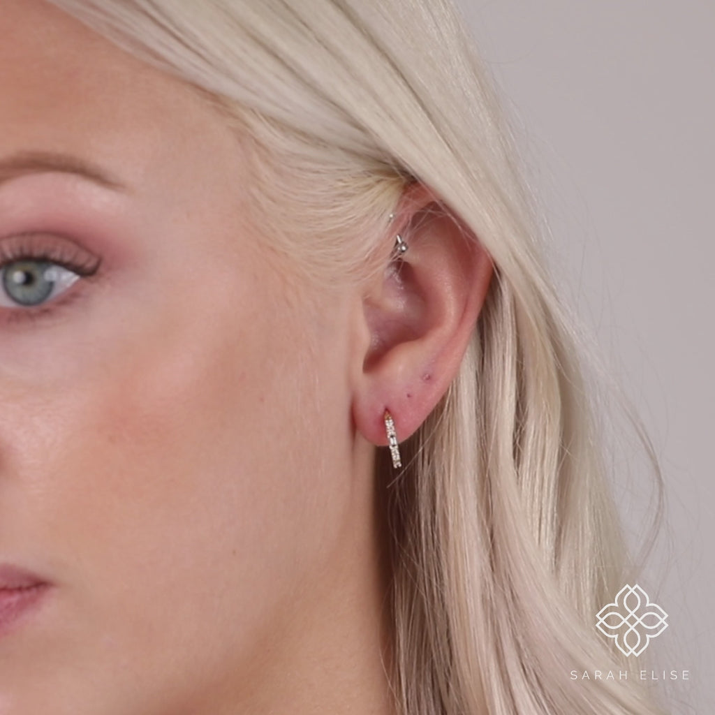 Handmade Gold Diamond Hoop Earrings