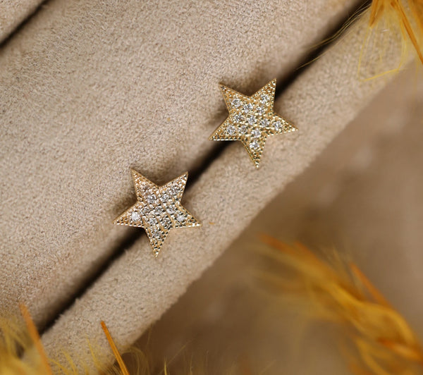 Diamond Star Stud Earrings