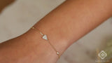 handmade gold and natural diamond station bracelet