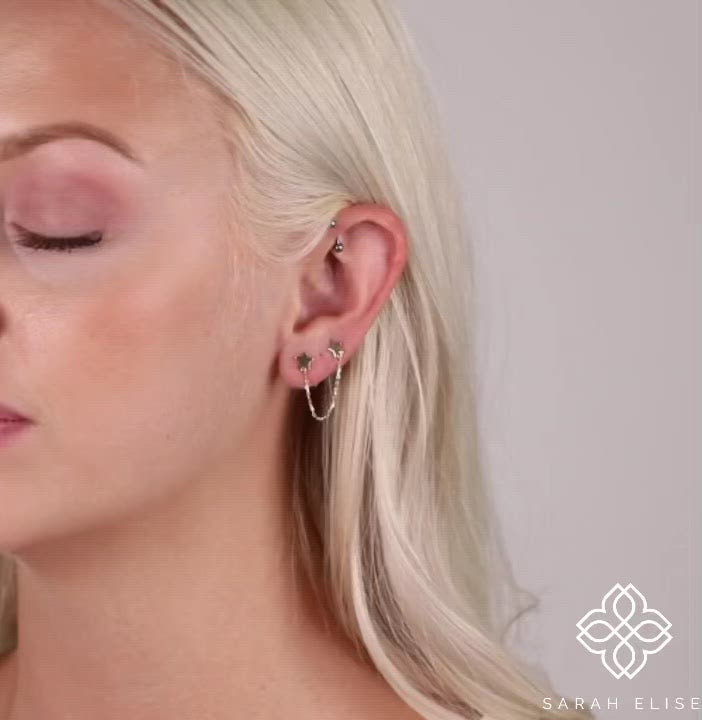 Handmade Solid Gold Star Earrings