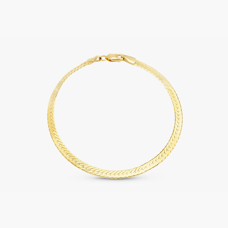Solid Gold Herringbone Bracelet