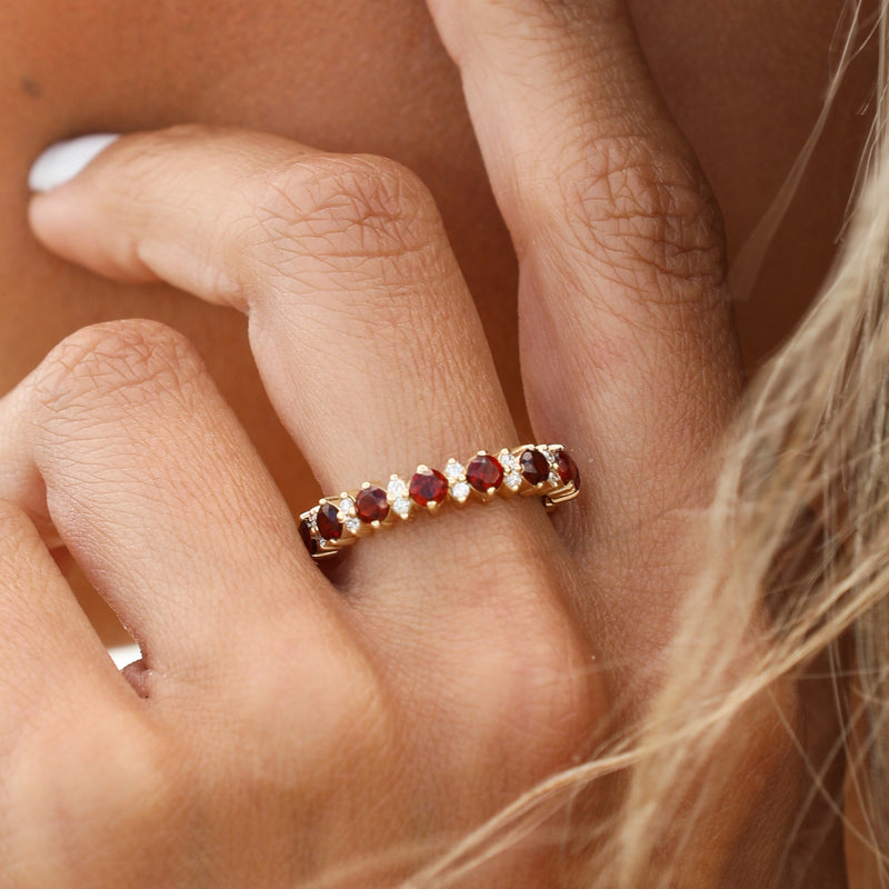Garnet half eternity ring discount