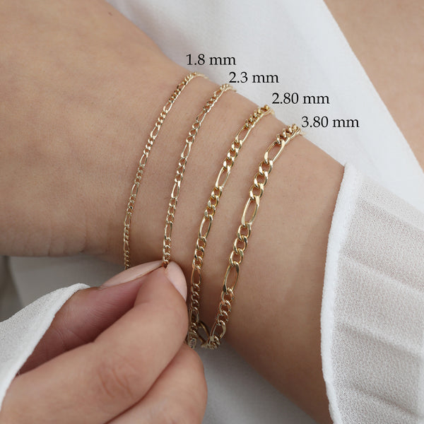 14k Gold Figaro Chain Bracelet | Skeie's Jewelers