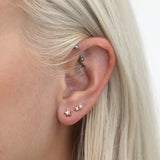 Yellow Gold Double Star Earrings