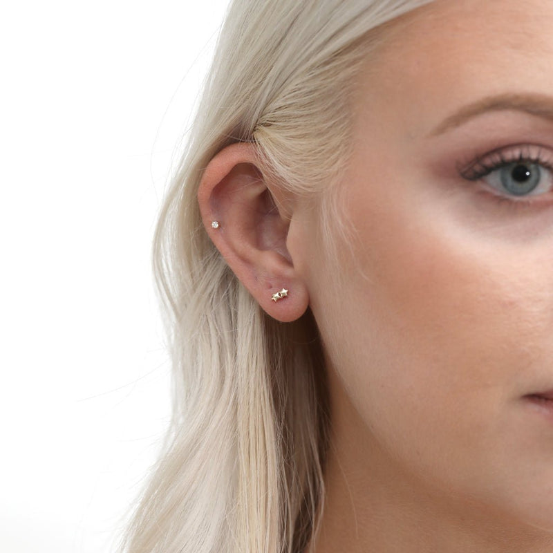 Handmade Gold Star Earrings