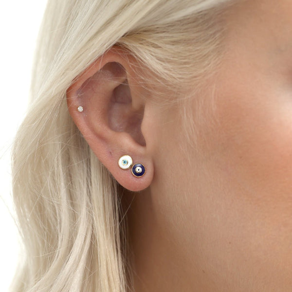 Handmade Enamel Evil Eye Studs