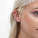 Solid Gold Diamond Heart Studs